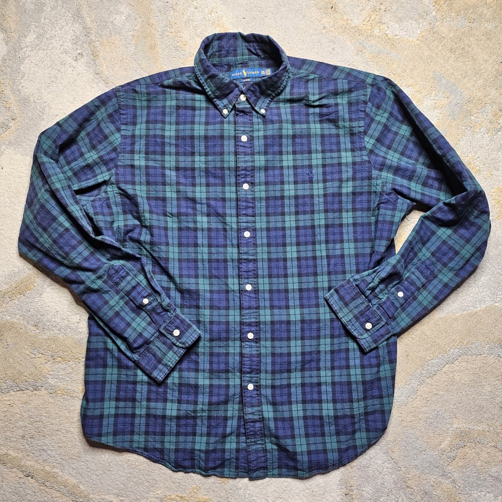 Ralph Lauren Mens XXL Slim Fit Plaid Button Down Long Sleeve Shirt